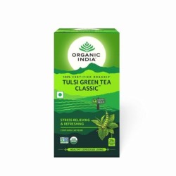 Organic India Tulsi Green Tea Classic, 25N Infusion Bags- Stress