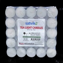 Satvik Tea Light Wax Candles (, 1 1/2", Unscented), 4Hrs Burning