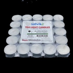 Satvik Tea Light Wax Candles (, 1 1/2", Unscented), 4Hrs Burning