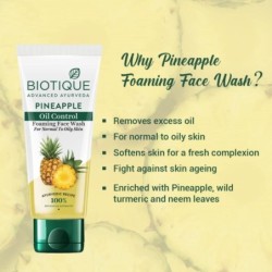 Biotique Pineapple Oil Control Foaming Face Wash Hydrates Dry Skin