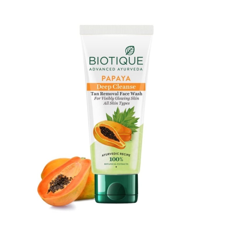 Biotique Papaya Deep Cleanse Face Wash for Visibly Glowing Skin All