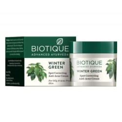 Biotique Bio Winter Green Spot Correcting Anti Acne Cream, for Oily