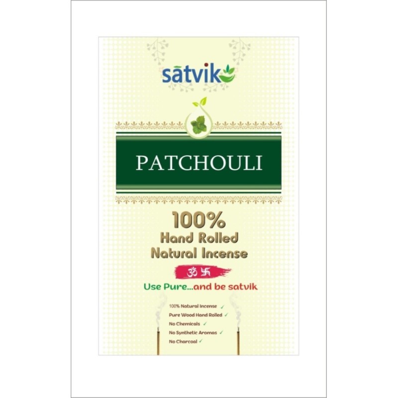 Satvik Patchouli Incense Sticks (Agarbatti for Prayer), Pack