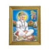 Satvik Lord Hanumanji Designer Wooden Golden Photo Frame for Pooja