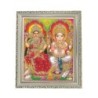 Satvik Goddess Lakshmi and Lord Ganesha, Designer Wooden Photo Frame