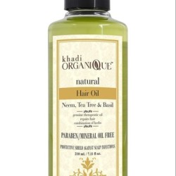 Khadi Organique Natural Neem, Tea Tree & Basil Hair Oil - Protective
