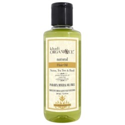 Khadi Organique Natural Neem, Tea Tree & Basil Hair Oil - Protective