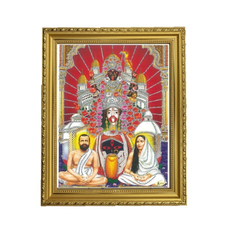 Satvik Goddess Kali Ma with Ramkrishna & Sarada Devi Designer Wooden