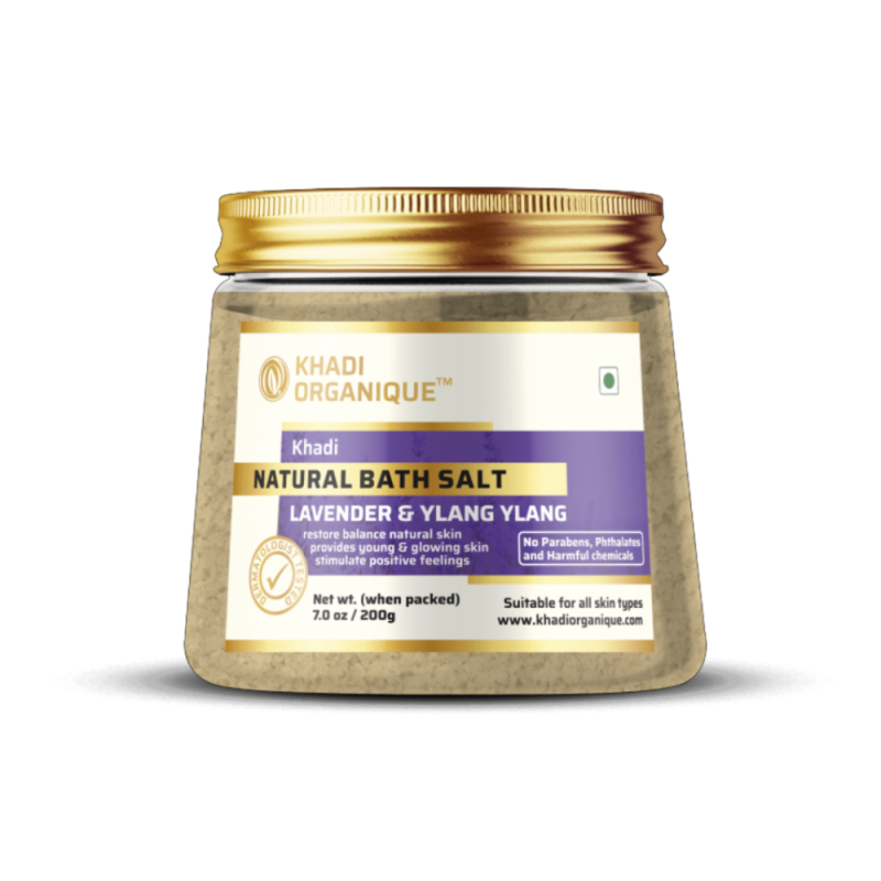 Khadi Organique Natural Bath Salt Lavender & Ylang Ylang 200g