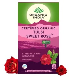 Organic India Tulsi Sweet Rose 25N Infusion Bags- Stress Relieving