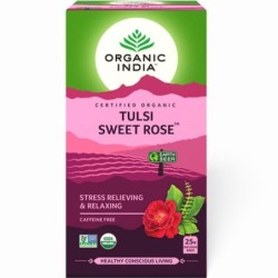 Organic India Tulsi Sweet Rose 25N Infusion Bags- Stress Relieving