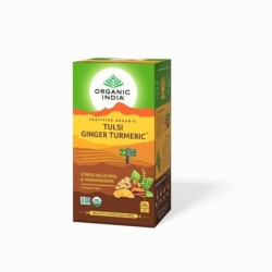 Organic India Tulsi Ginger Turmeric 25N Infusion Bags- Stress