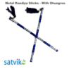 Metal Dandiya Sticks with Ghungroo, Pair of Multi Color Metal Dandiya