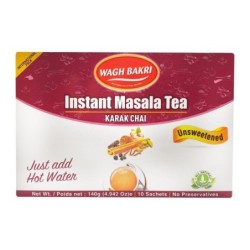 Wagh Bakri Instant Masala Tea Karak Chai (Unsweetened), (10 Sachets)