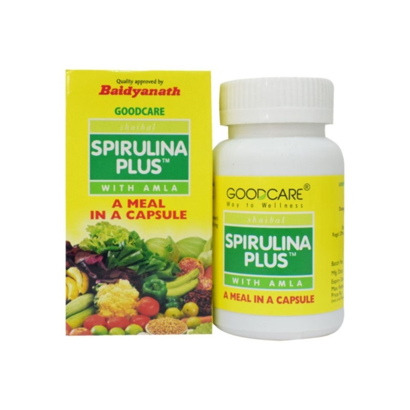 Goodcare Spirulina Plus with Amla, a Meal in a Capsule, 60 Capsules