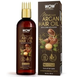 Wow Skin Science Moroccan Argan Hair Oil with Comb Applicator - Pure