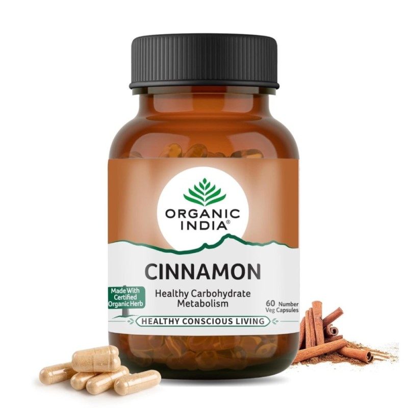 Organic India Cinnamon Healthy Carbohydrate Metabolism, 60 Capsules