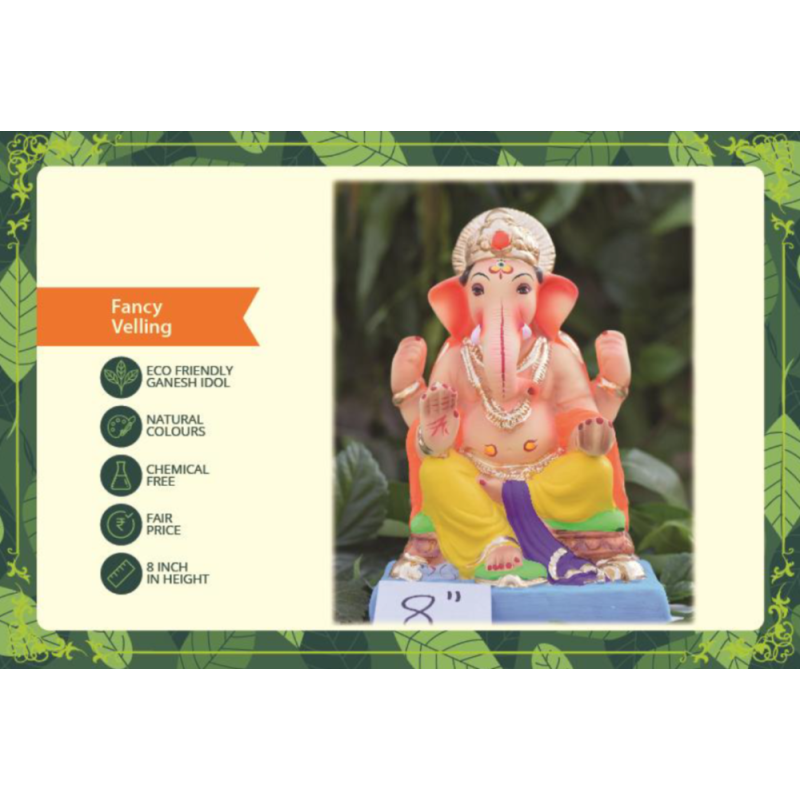 Fancy Velling Eco Friendly Ganesha Idol Made of Clay Shadu Mati