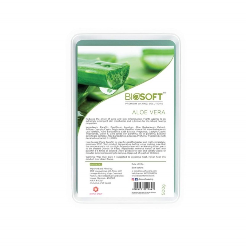 Biosoft Premium Waxing Solutions Aloe Vera Paraffin 500g