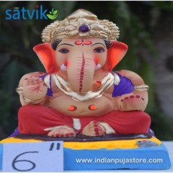 Titwala Eco Friendly Ganesha Idol Made of Clay Shadu Mati 8 Inches