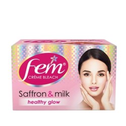 Fem Salon Professional Creme Bleach (Saffron & Milk), for Healthy
