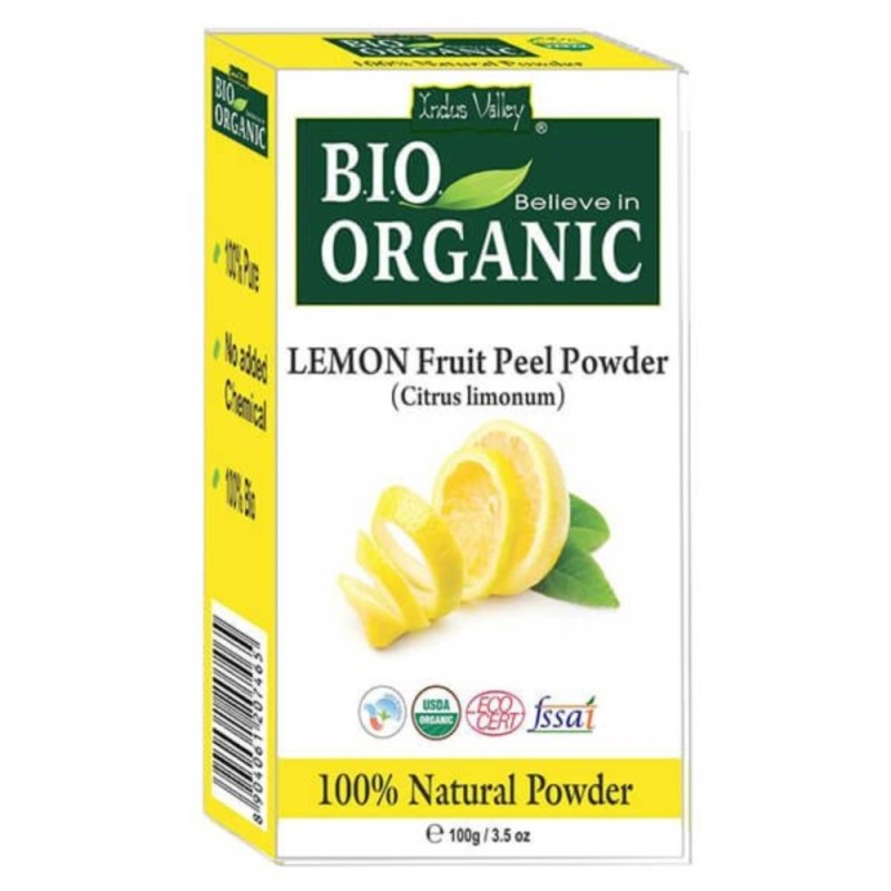 Indus Valley Bio Organic Lemon Fruit Peel Powder (Citrus Limonum) 100g
