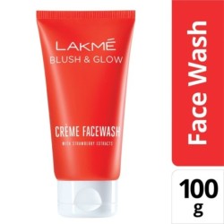 Lakme Blush & Glow Creme Face Wash, (with Strawberry Extracts) 100 Ml