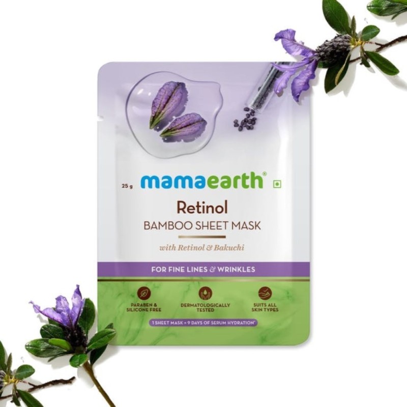 Mamaearth Retinol Bamboo Sheet Mask with Retinol & Bakuchi, Pack