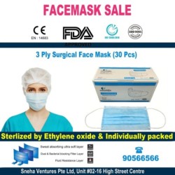 3 Ply Surgical Mask (Medical Grade Mask), Ear Loop, 3 Layer