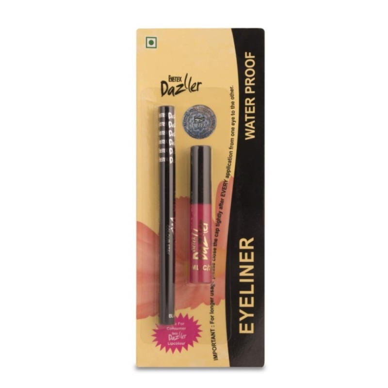 Eyetex Dazller Waterproof Eyeliner (Black), (with Free- Eyetex