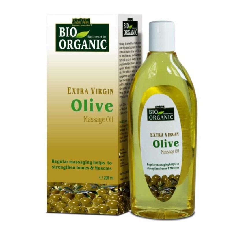 Indus Valley Bio Organic Extra Virgin Olive Massage Oil - Helps