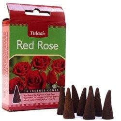 Tulasi Red Rose Incense Cones, Pack of 4 ( in ) 1 Pack