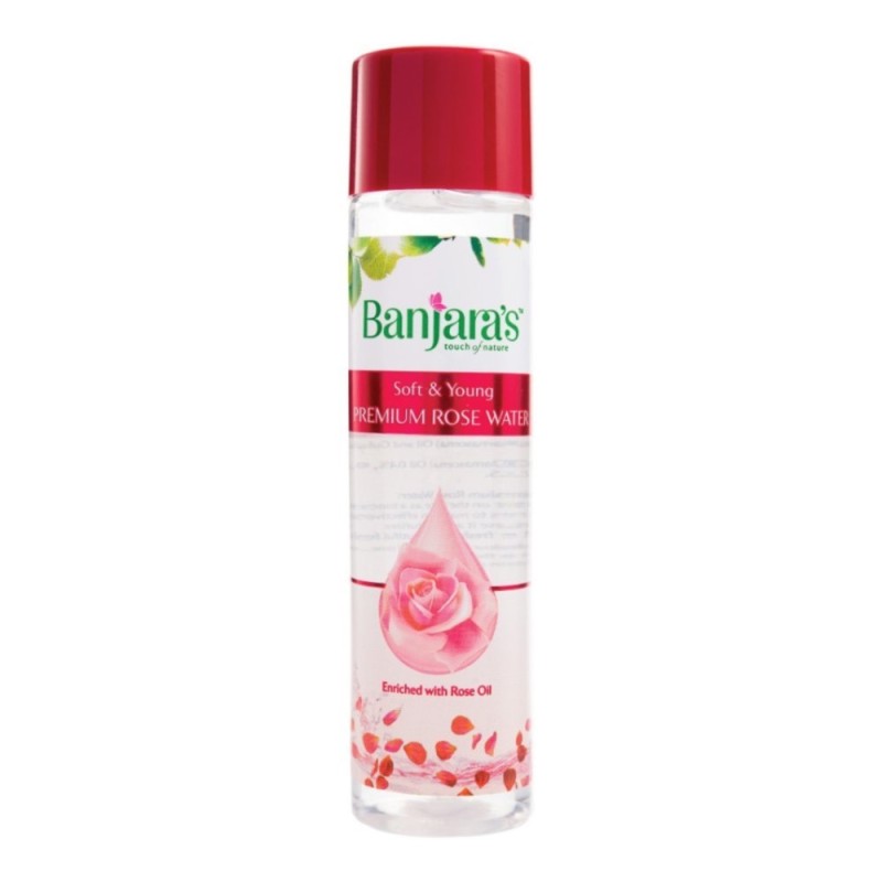 Banjara's Soft & Young Premium Rose Water, Enriched with Rose Oil