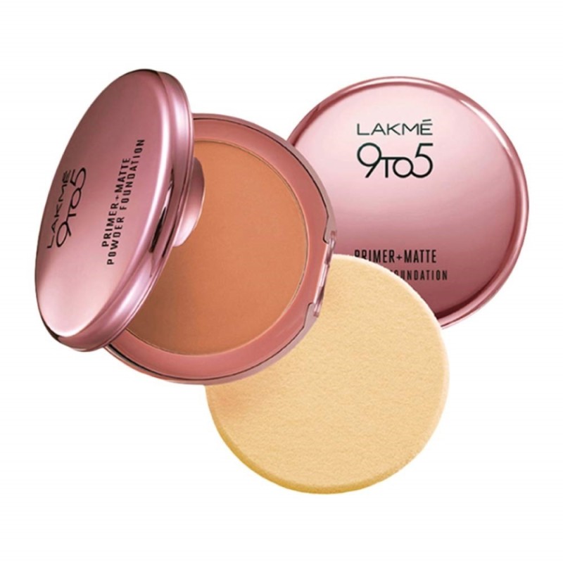 Lakme 9 to 5 Primer+matte Powder Foundation, (06 Natural Almond) 9g