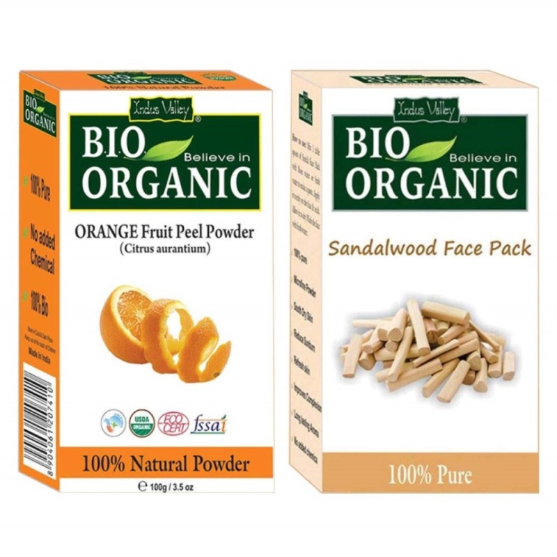 Indus Valley Bio Organic Combo Pack of Orange Fruit Peel Powder