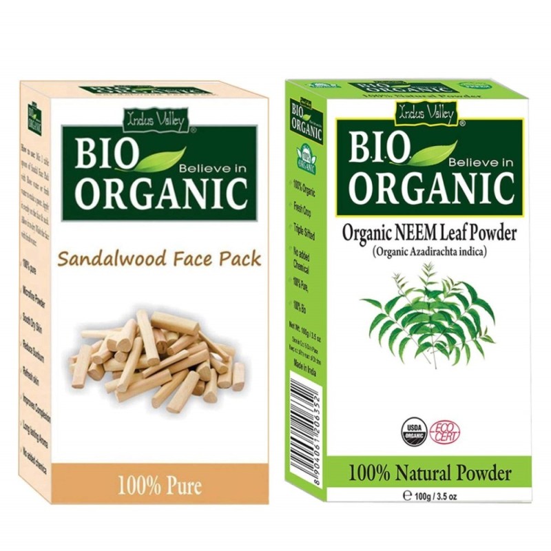 Indus Valley Bio Organic Combo Pack of Sandalwood Face Pack & Organic