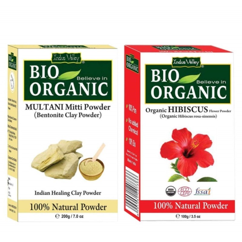 Indus Valley Bio Organic Combo Pack of Multani Mitti Powder & Organic