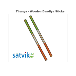 Tiranga Wooden Dandiya Sticks, Pair of Tiranga Multi Color Wooden