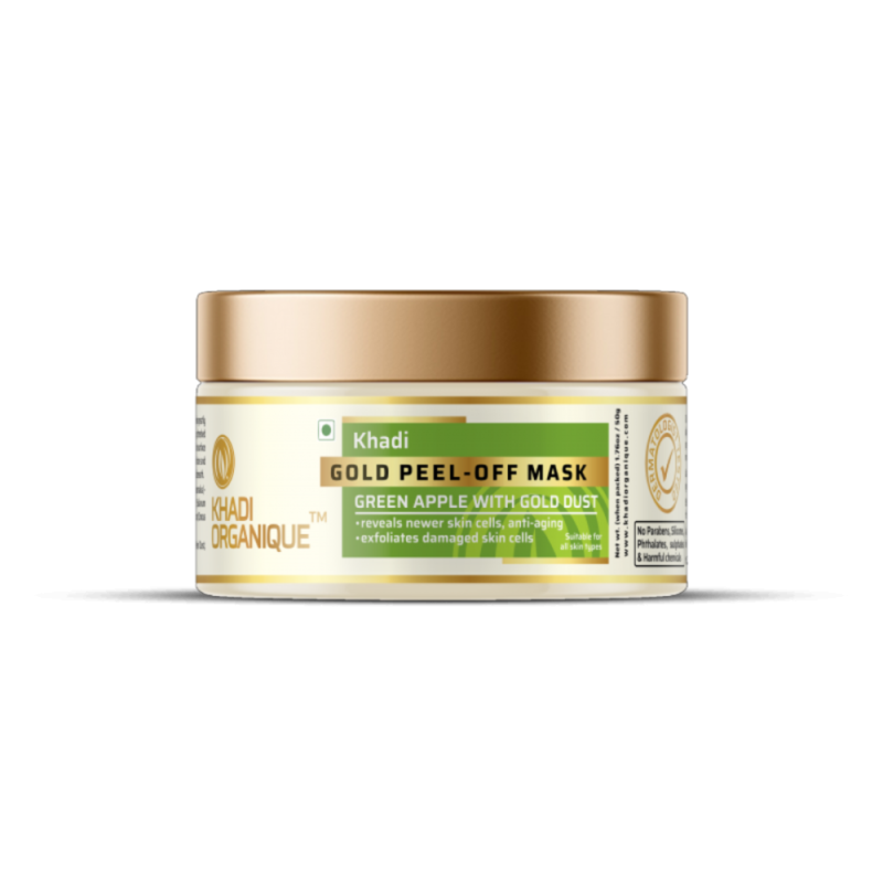 Khadi Organique Green Apple with Gold Dust Gold Peel Off Mask