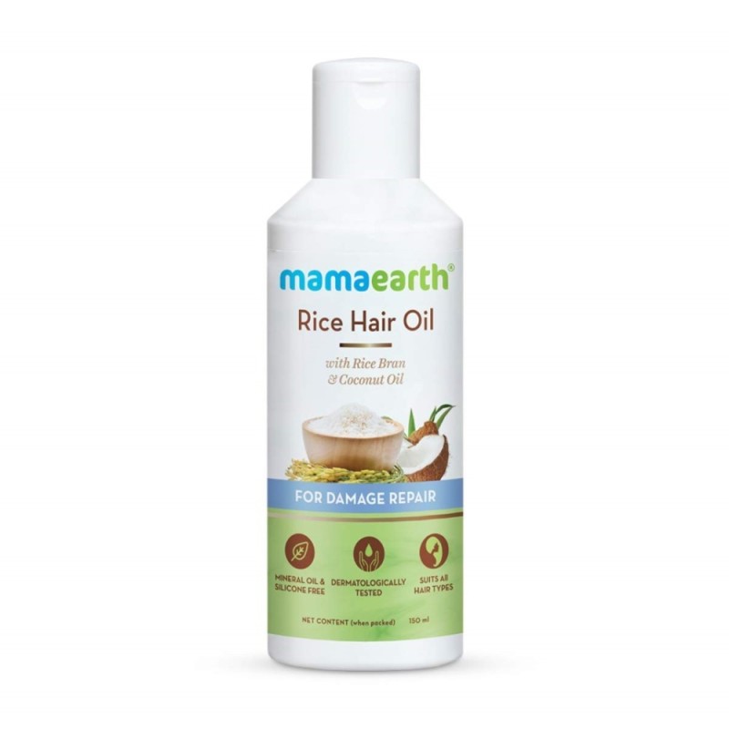 Mamaearth Rice Hair Oil with Rice Bran & Coconut Oil, for Damage