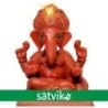Satvik Natural Red Soil Eco Friendly Ganesh Idols- (035), Made