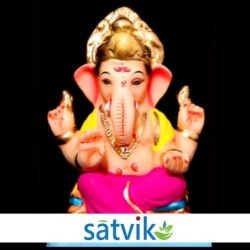 Satvik Eco Friendly Shadu Clay Ganesha Idol- (038), Made of Clay