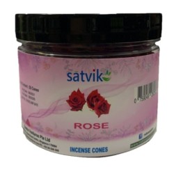 Satvik Rose Incense Cones for Puja and Prayer 200g