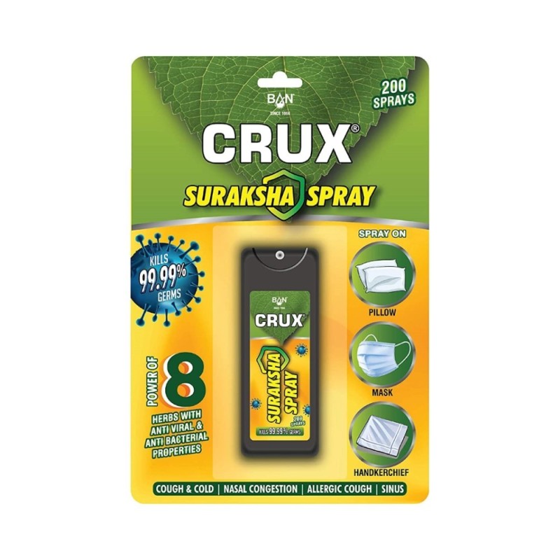 Crux Suraksha Spray - for Cold and Cough, Nasal Congestion, Allergic