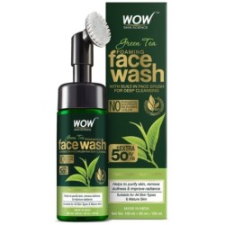 Wow Skin Science Green Tea Foaming Face Wash, +, with Built-in Face