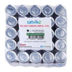 Satvik Tea Light Wax Candles (, 1 1/2", Unscented), 4Hrs Burning