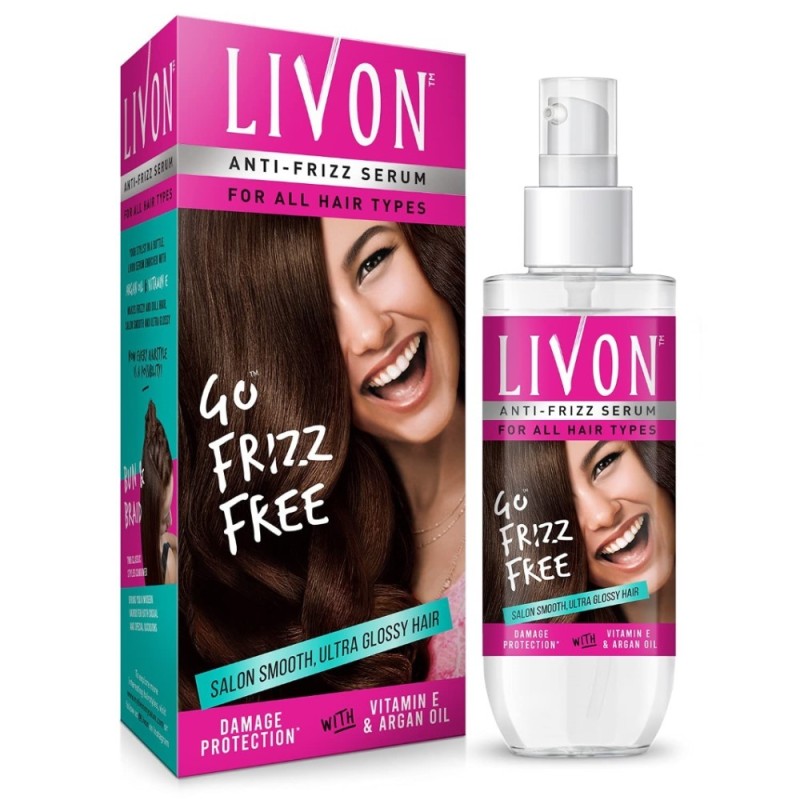 Livon Anti-Frizz Serum - with Vitamin E &Amp; Argan Oil, Salon Smooth