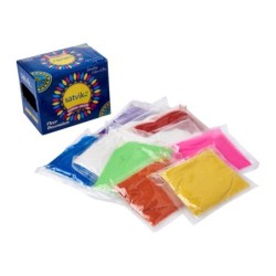 Satvik Rangoli Powder 10 Packets of Multi Colours (3 White +7 Colors)