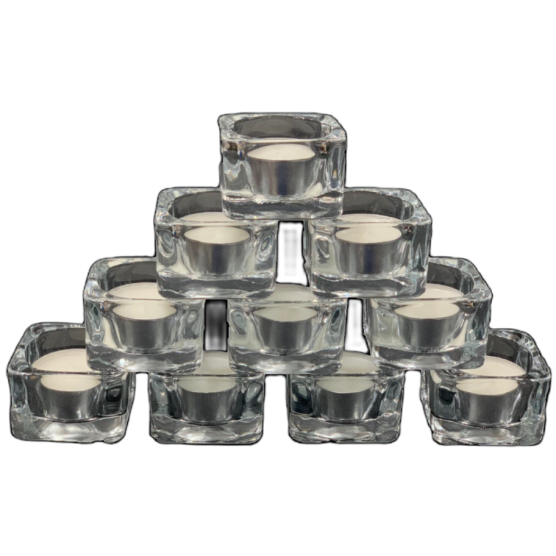 Satvik Tealight Candle Holder, Clear Glass Holder for Home Decor