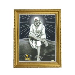 Satvik Shirdi Sai Baba Designer Wooden Photo Frame (5) for Pooja